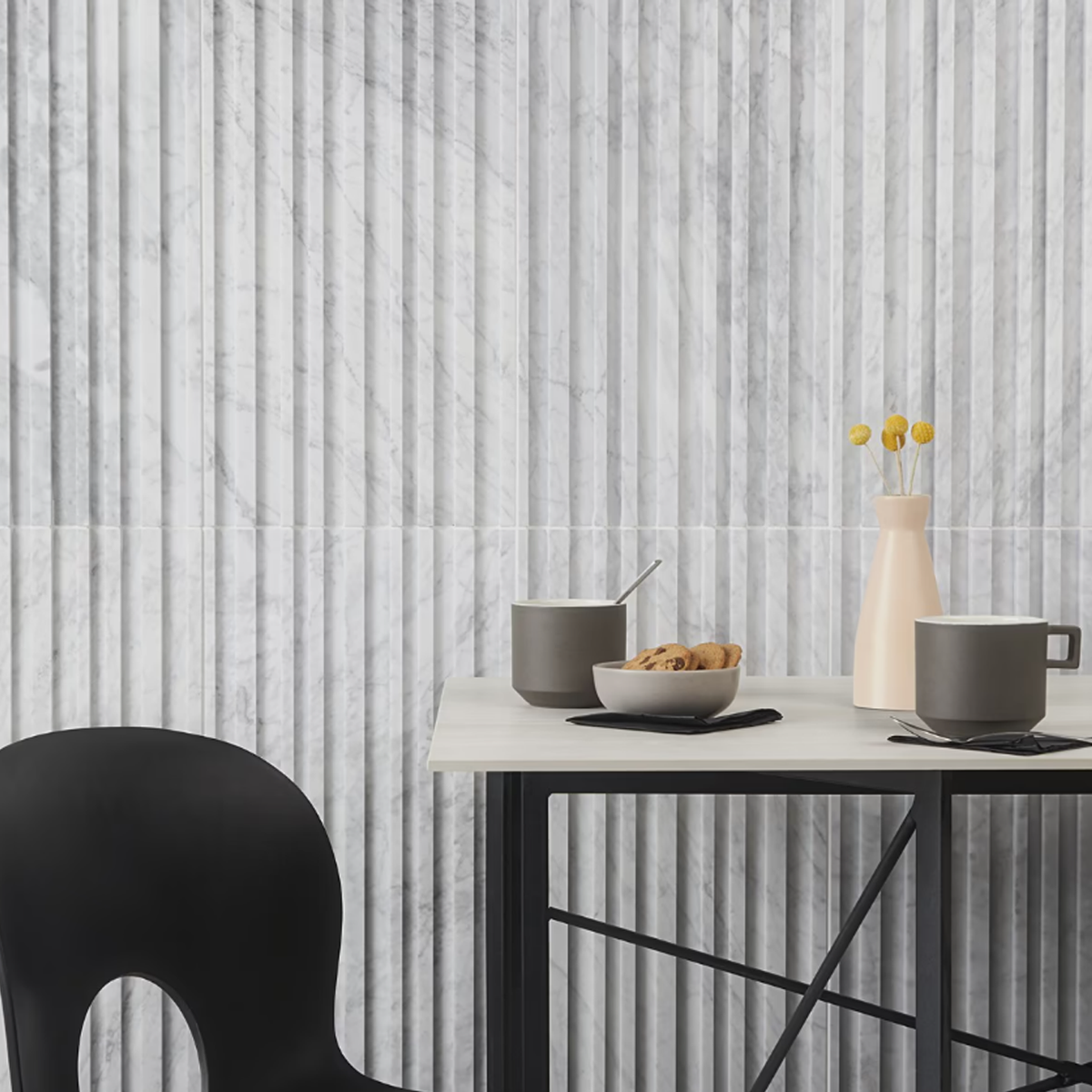 Carrara White Stonework 12"x24" Barcode  3D Polished