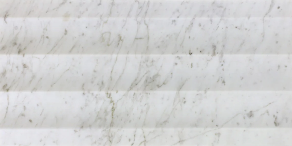 Carrara White Stonework 12"x24" Fluted  3D Honed