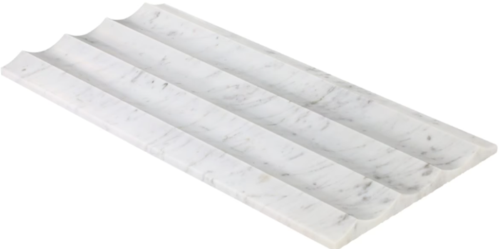 Carrara White Stonework 12"x24" Fluted  3D Honed