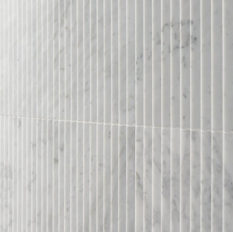 Carrara White Stonework 12"x24" Peak 3D Satin