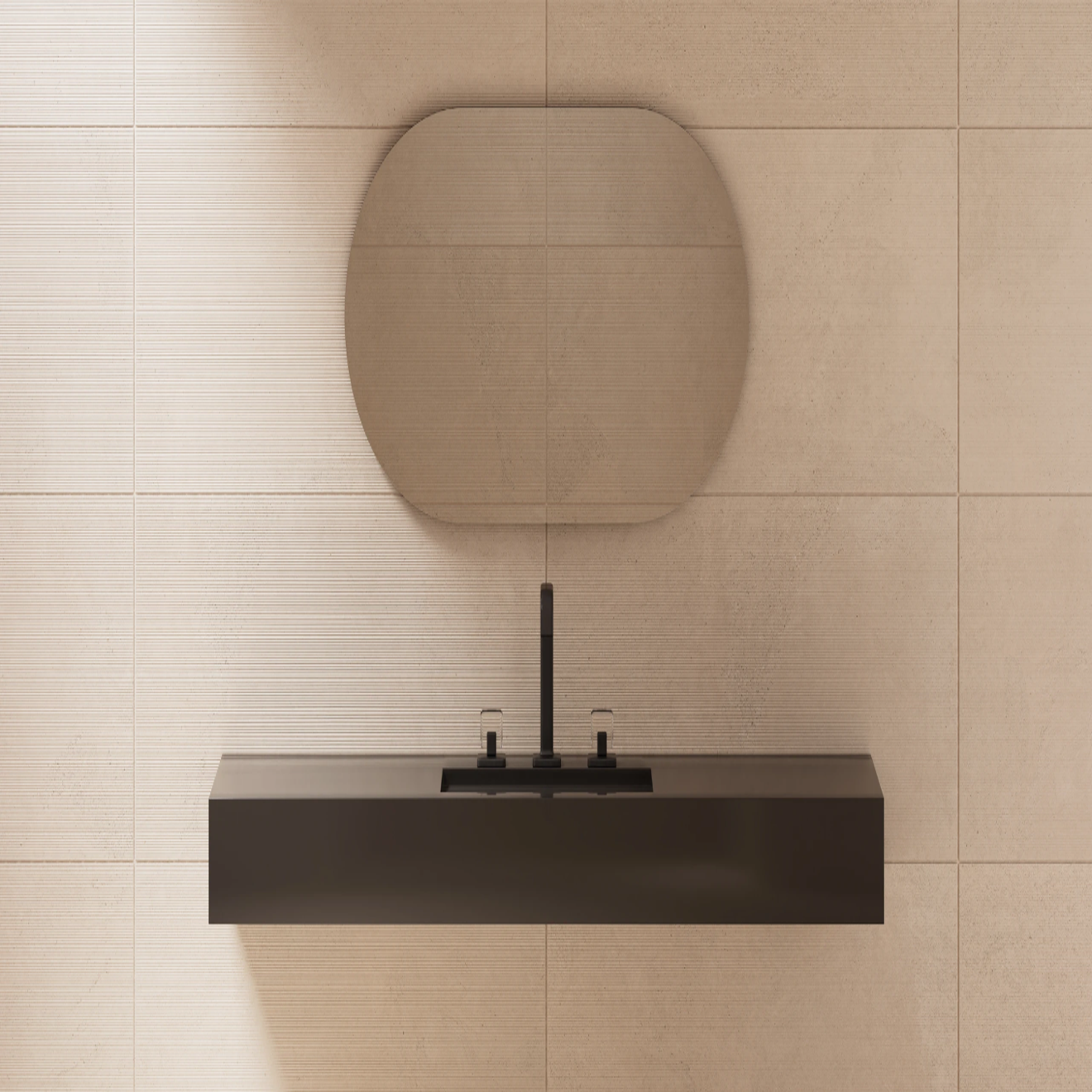 Thaddeus  Cream Deco Matte 24" X 48"