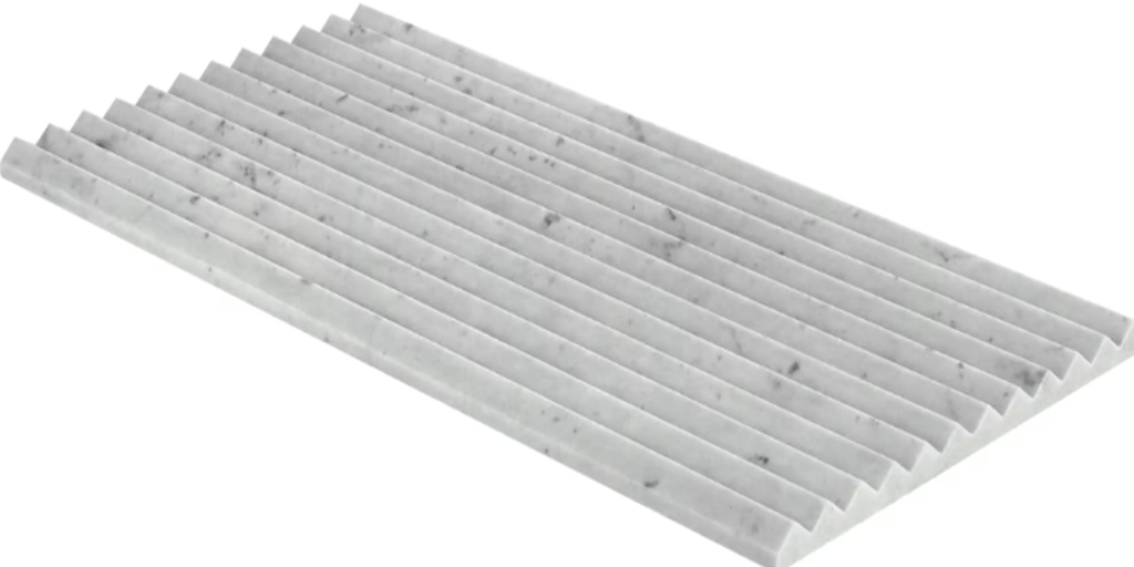 Carrara White Stonework 12"x24" Peak 3D Satin