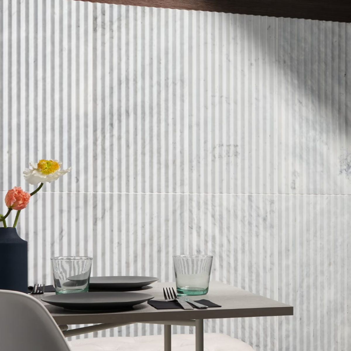 Carrara White Stonework 12"x24" Peak 3D Satin