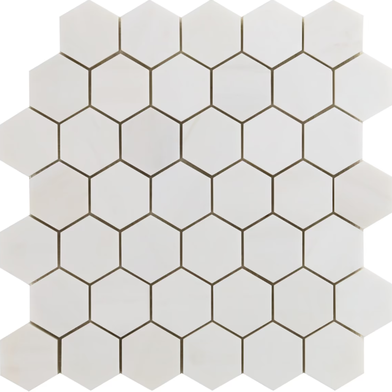 Bianco Dolomite White 2" Hexagon Premium Honed Mosaic