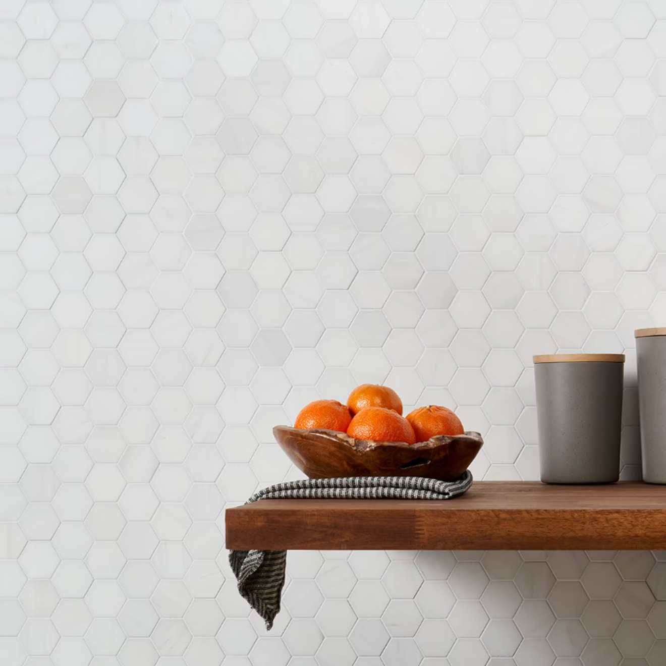 Bianco Dolomite White 2" Hexagon Premium Honed Mosaic