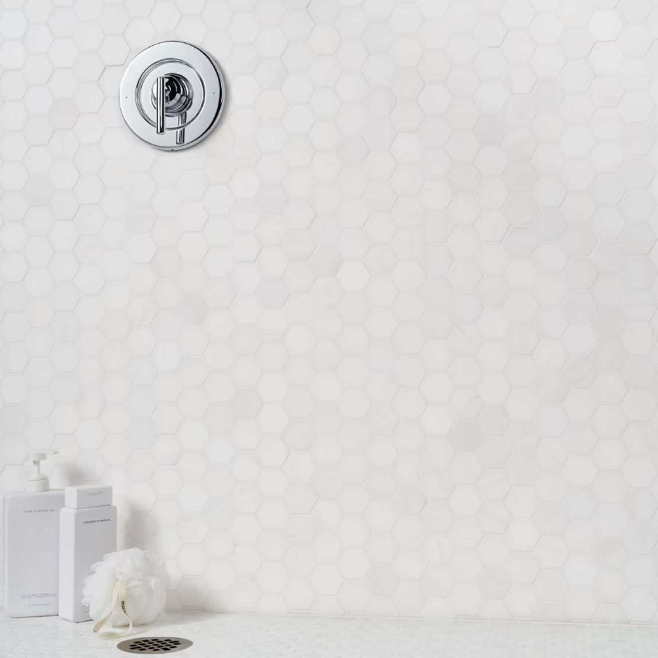 Bianco Dolomite White 2" Hexagon Premium Honed Mosaic