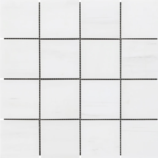 Bianco Dolomite White 3"x 3" Premium Honed Mosaic