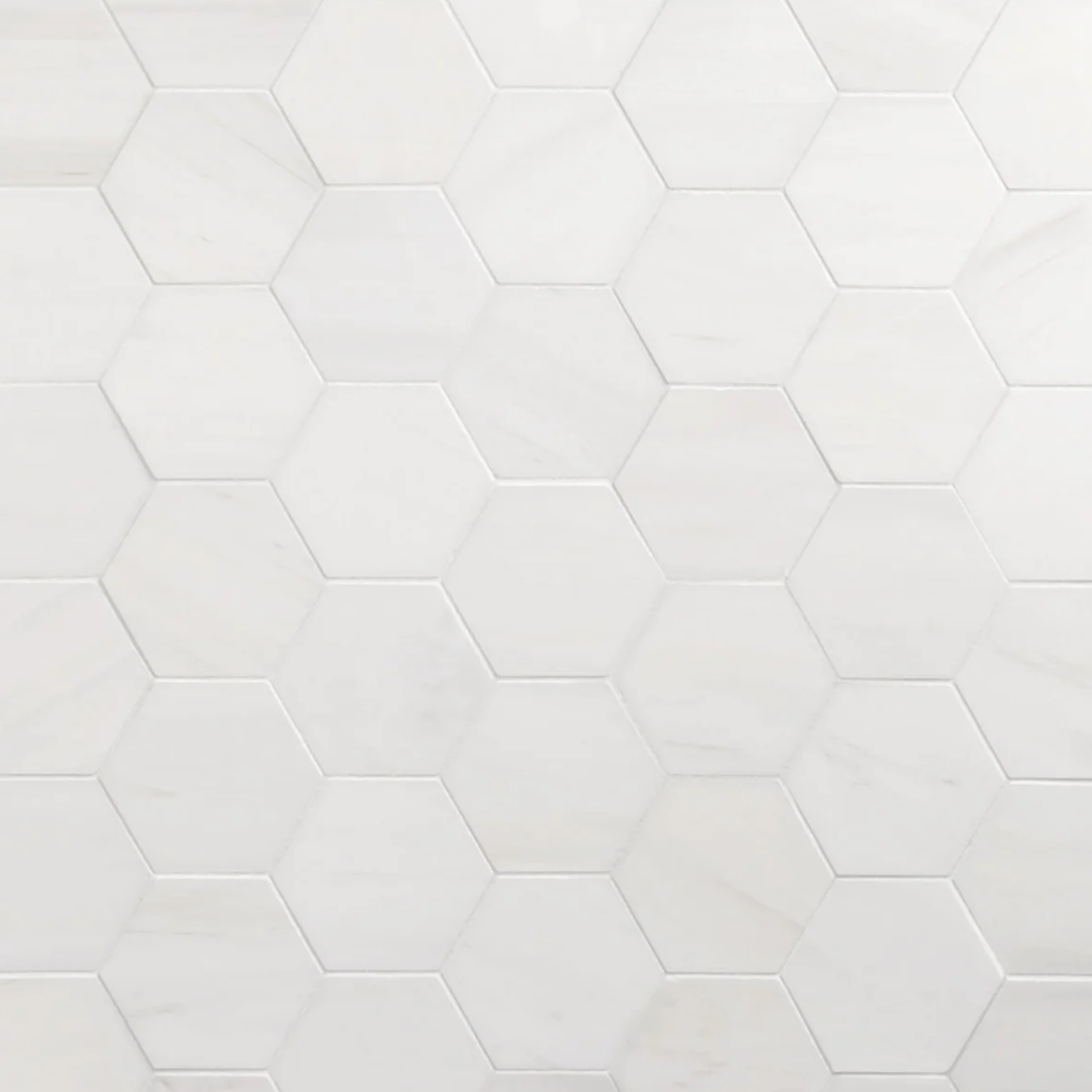 Bianco Dolomite White 4" Hexagon Premium Mosaic Polished