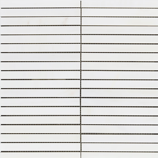 Bianco Dolomite White  5/8" x 6" Stacked Premium  Mosaic
