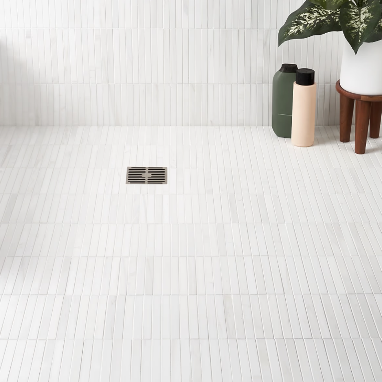 Bianco Dolomite White  5/8" x 6" Stacked Premium  Mosaic