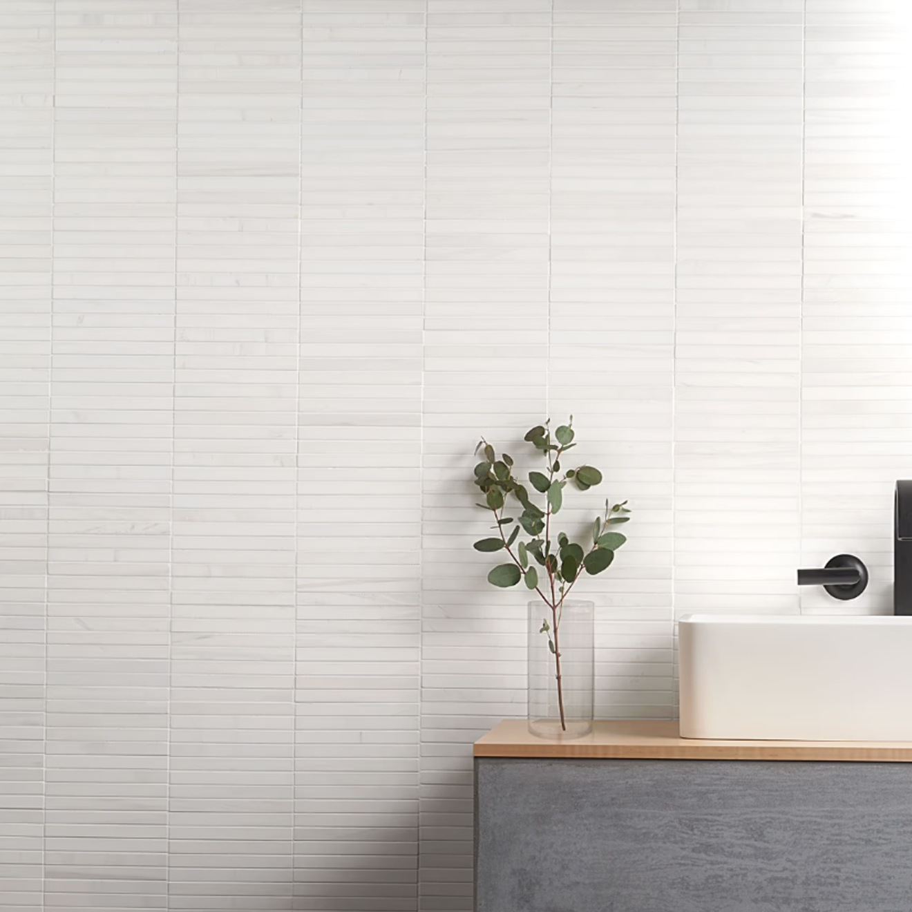 Bianco Dolomite White  5/8" x 6" Stacked Premium  Mosaic