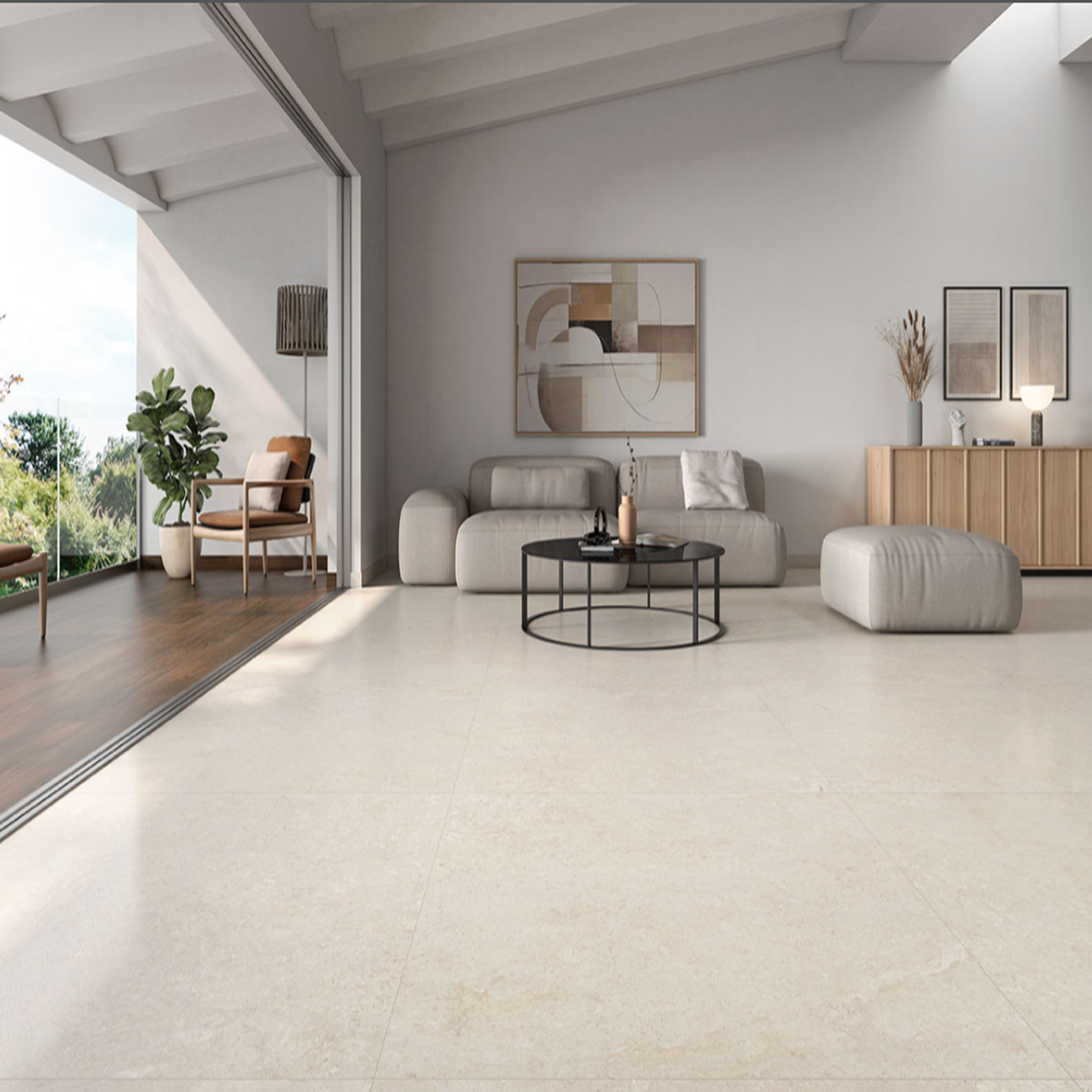 Girona Marfil 48"x48" 3D Lappato