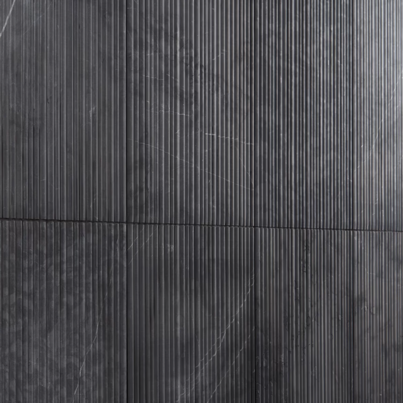 Waves Nero Marquina Black  12" x 24" Fluted 3D Honed