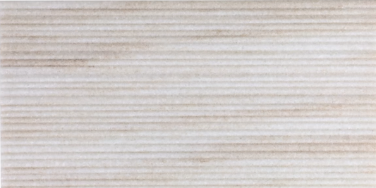 Waves Golden Valley White 12" x 24" Fluted 3D Honed