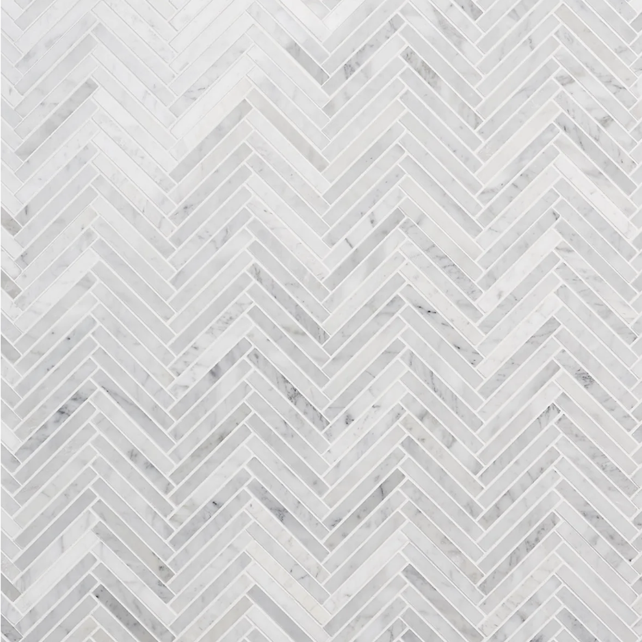 Carrara  1/2" x 4" Herringbone  Mosaic Polished