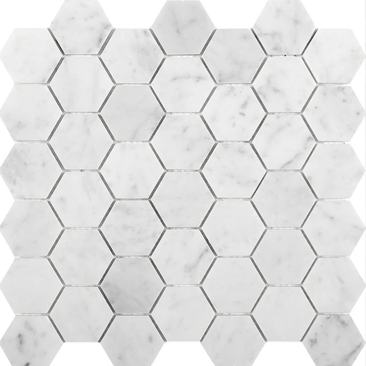 Carrara 2" Hexagon Mosaic Polished