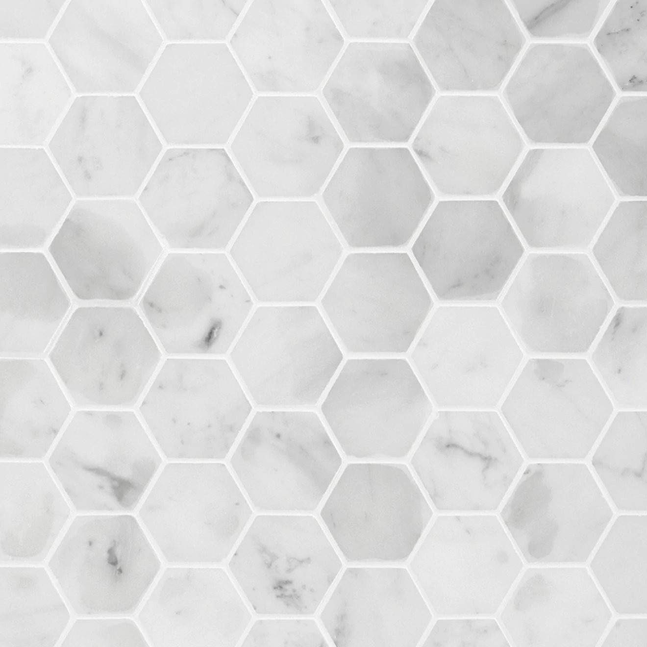 Carrara 2" Hexagon Mosaic Polished