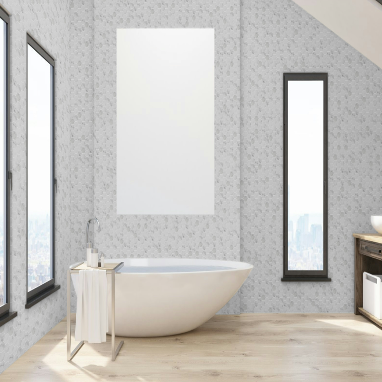Carrara 2" Hexagon Mosaic Polished