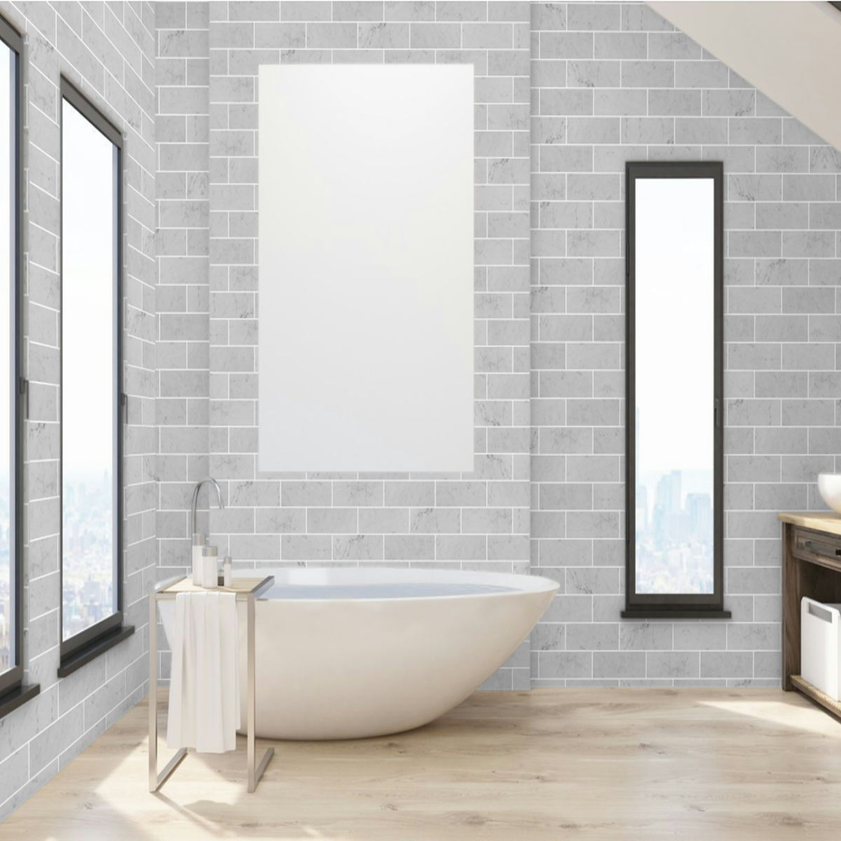 Carrara White 4x12  Subway Tile Polished