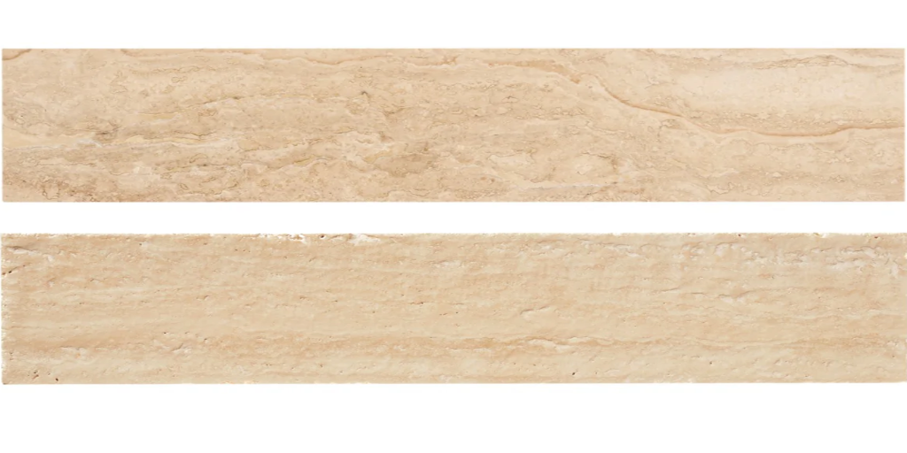 Classic Travertine 2.5" x 12" Filled  Vein Cut  Brushed