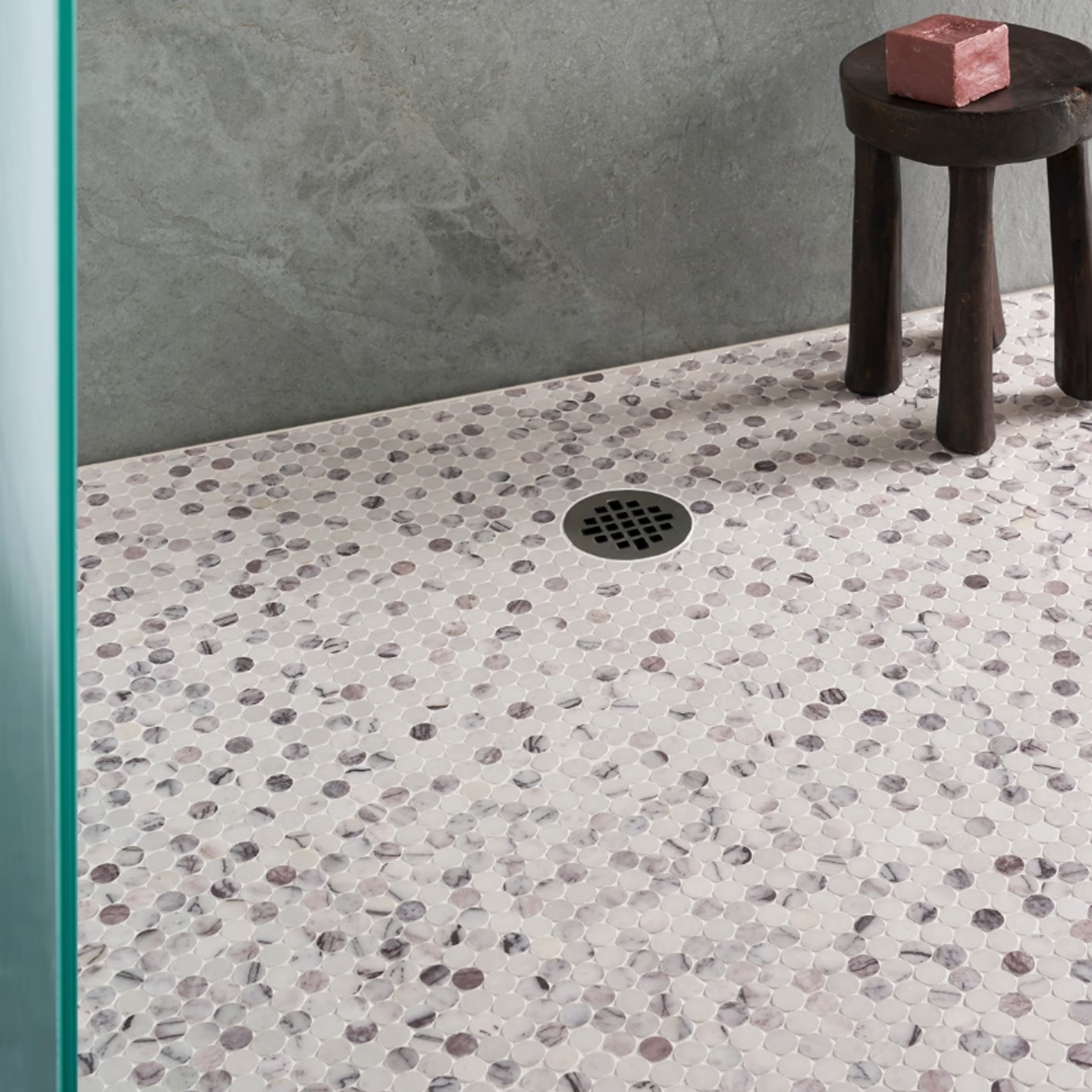 Lilac Premium 1" Penny Round  Mosaic Polished