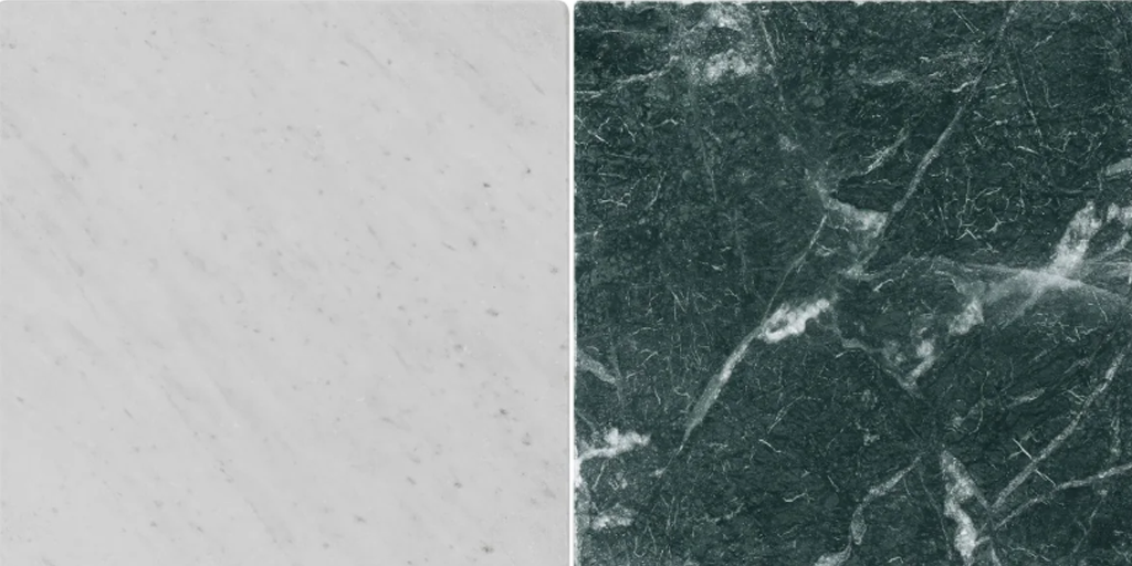 Avanti Verde Green and Bianco Carrara White 12" x 12" Tumbled  Checkerboard