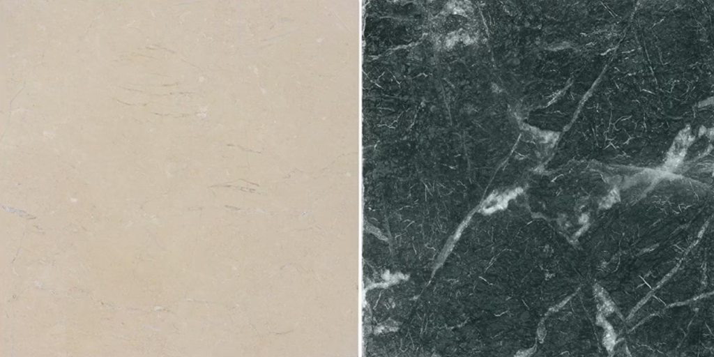 Avanti Verde Green and Crema Marfil Beige 12" x12" Tumbled Marble Checkerboard