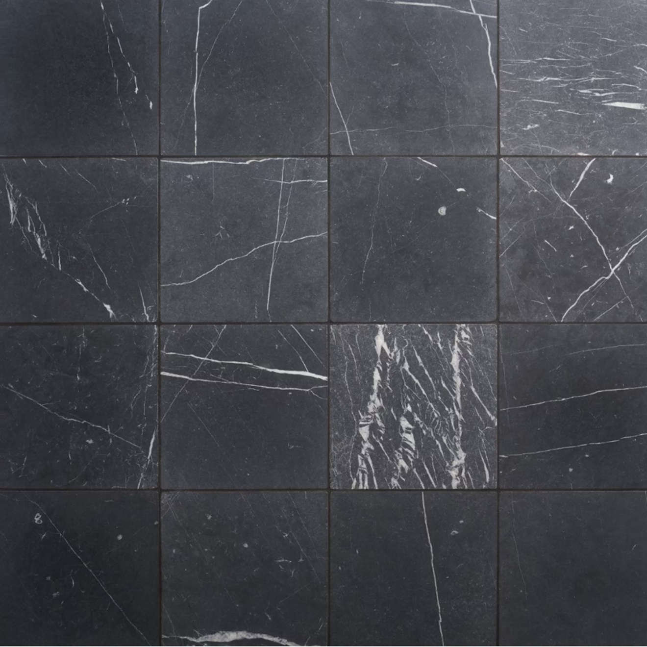 Avanti Nero Marquina Black 12" x 12" Tumbled 