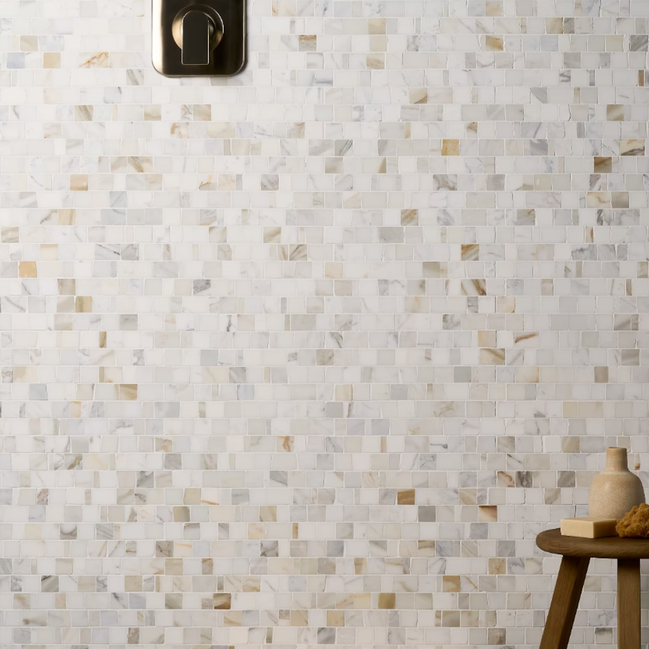 Avanti Calacatta Gold Hand Clipped Rectangle Joint  Mosaic Honed