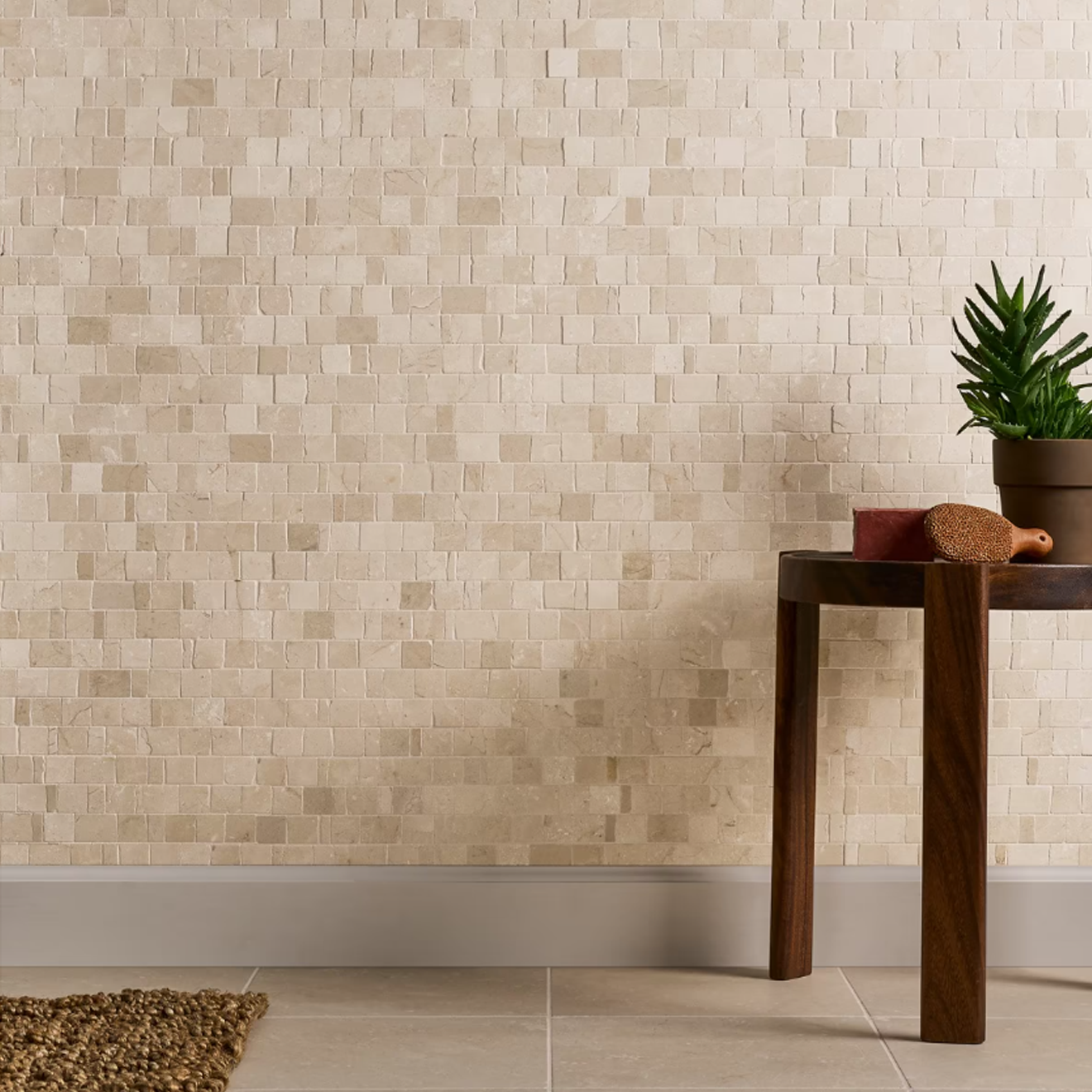 Avanti Crema Marfil Beige Hand Clipped Rectangle Joint  Mosaic Honed