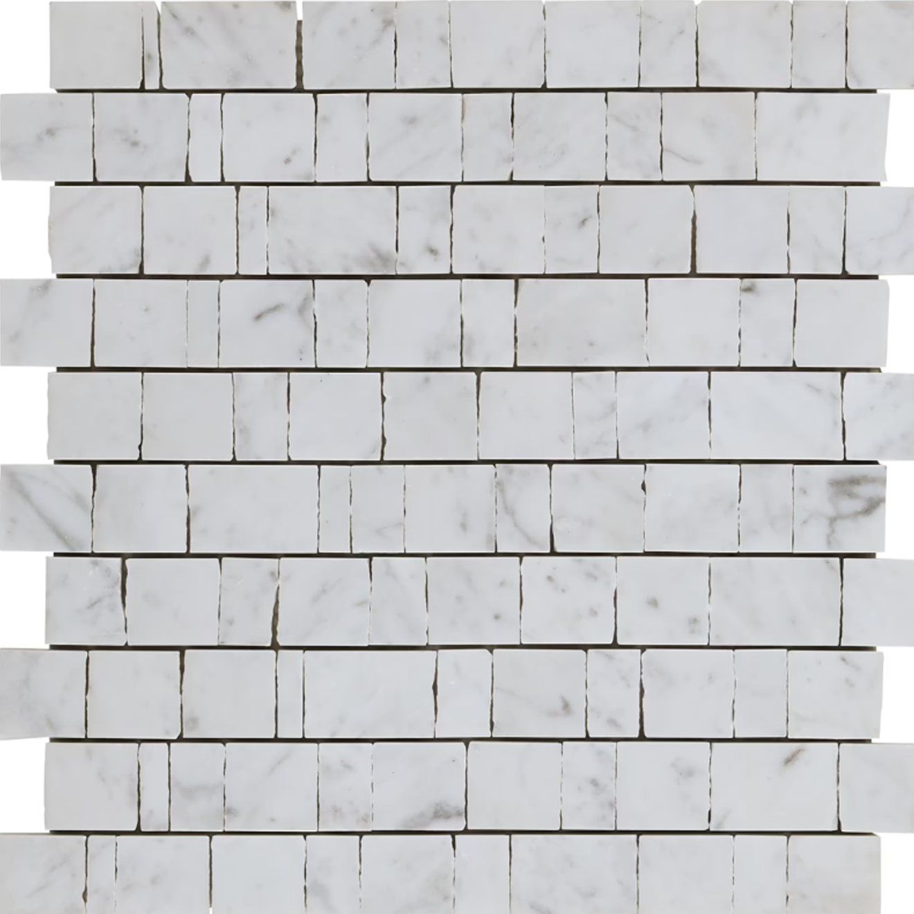 Avanti Bianco Carrara White Hand Clipped Rectangle Joint  Mosaic Honed