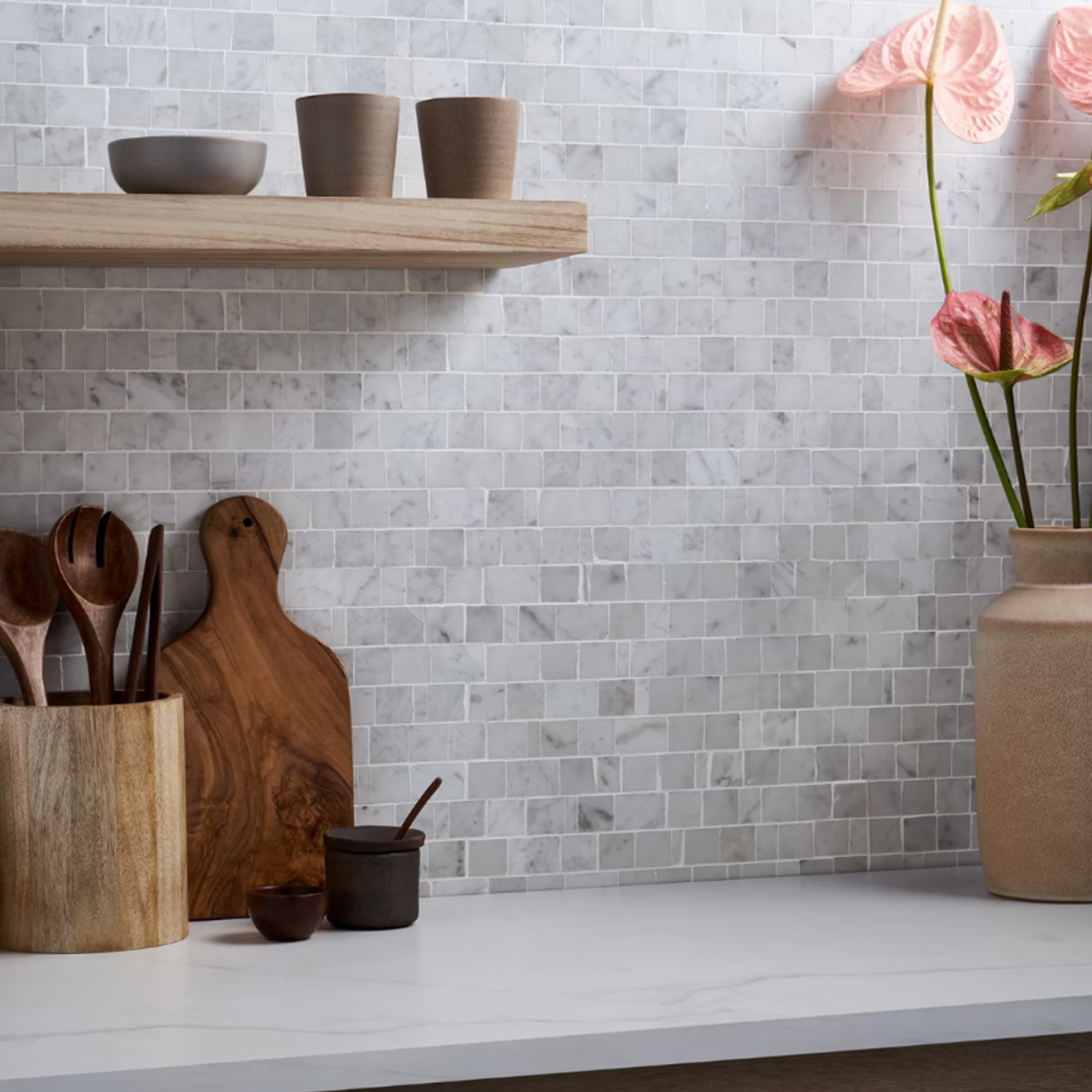 Avanti Bianco Carrara White Hand Clipped Rectangle Joint  Mosaic Honed