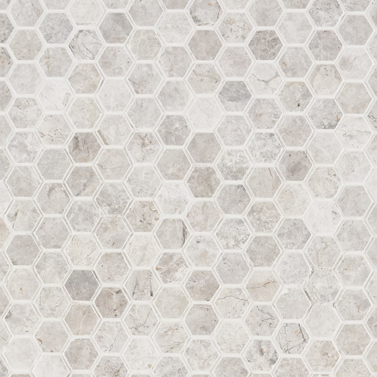 Tundra Gray 1"  Hexagon  Mosaic Honed