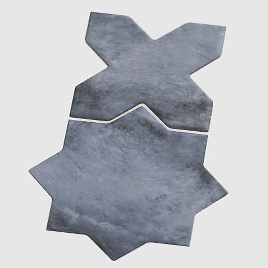 Parma Denim Blue  Star and Denim Blue Cross 6.10" x 6.10" Terracotta Look Matte