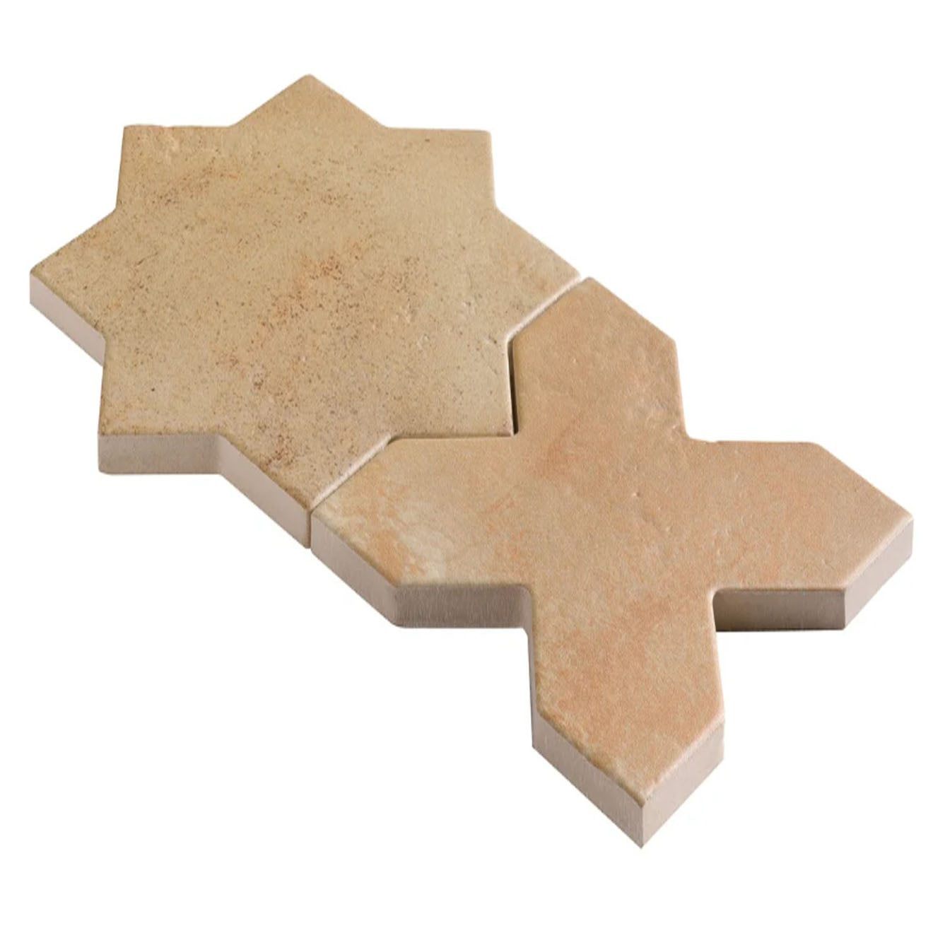 Parma Cotto Brown  Star and Cotto Brown  Cross 6.10" x 6.10" Terracotta Look