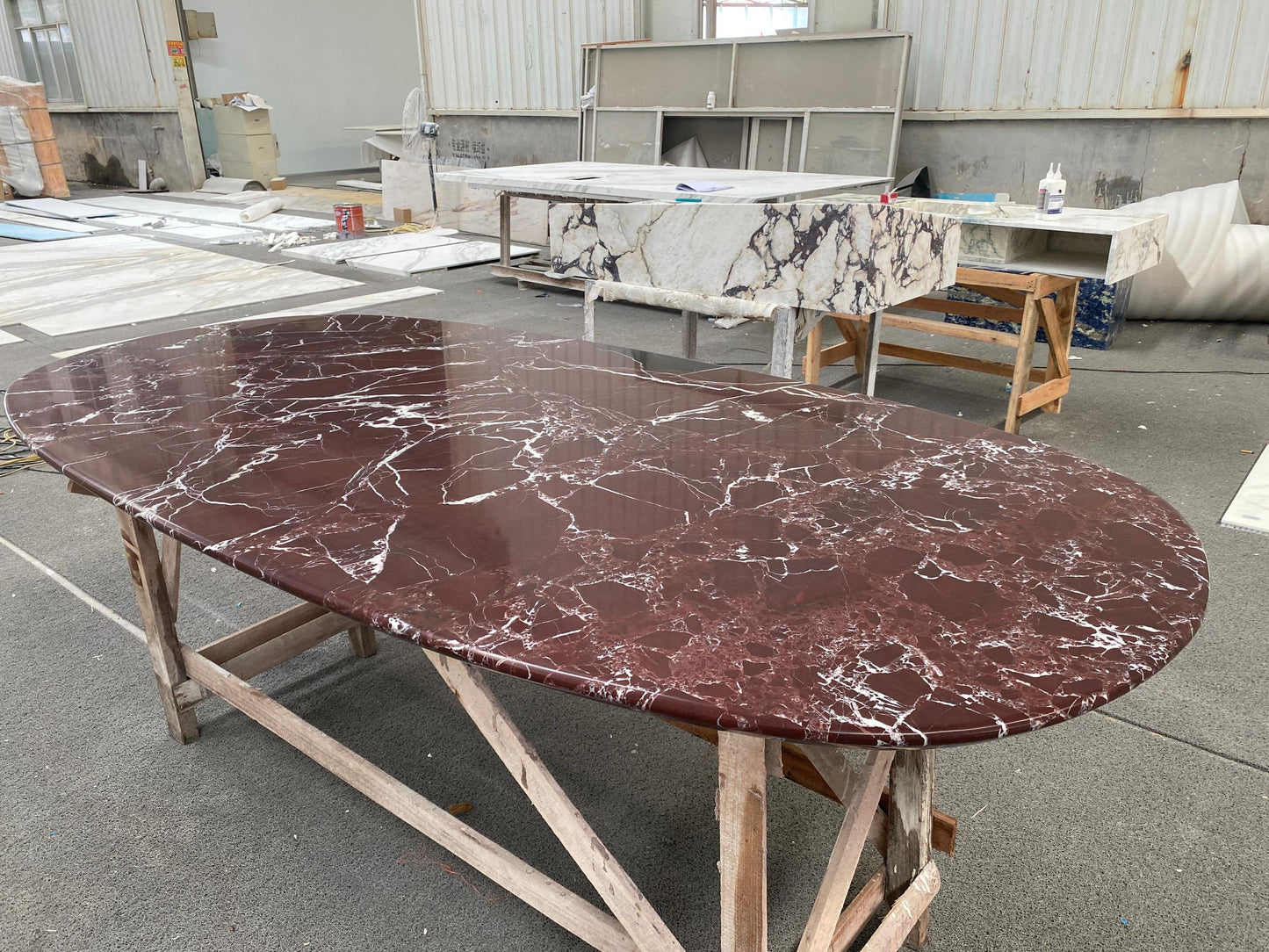 Rosso Lepanto Oval Table