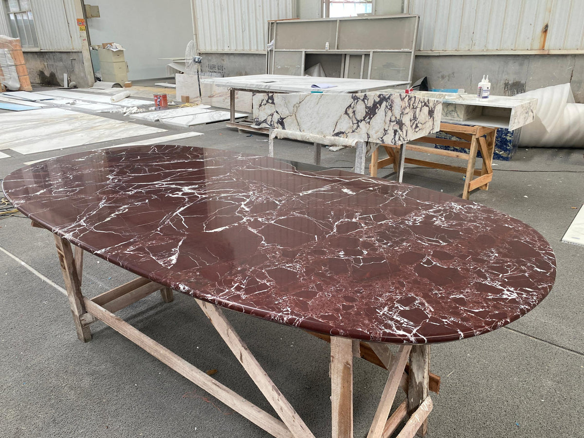 Rosso Lepanto Oval Table