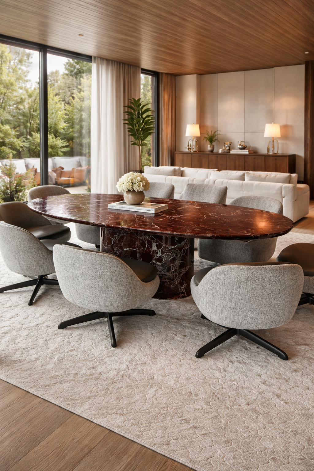 Rosso Lepanto Oval Table